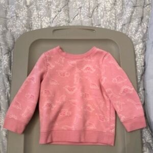 EUC- cat and jack 18 month girls pink dinosaur fleece long sleeve